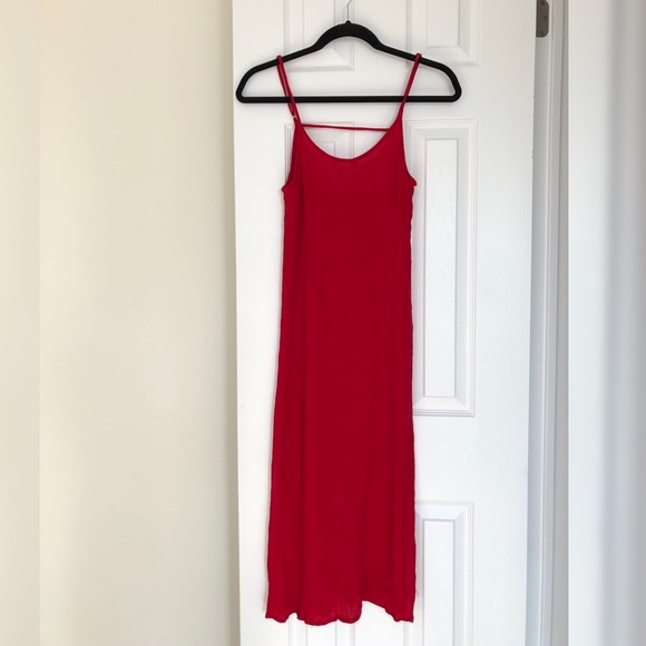 Streetwear Society Midi Red Summer Dress - Picture 2 of 5